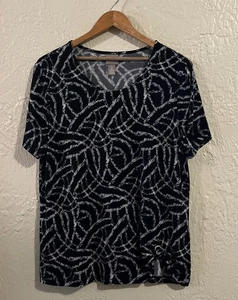 Chico’s abstrakte Bluse Damen 2 L 12 schwarz Frontdetail mit Ringakzent - Bild 1 von 9