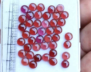 28,50 Ct Natürlicher Granat Rund Cabochon Lose Edelstein Lot 42 Stck. 5 mm - Bild 1 von 3