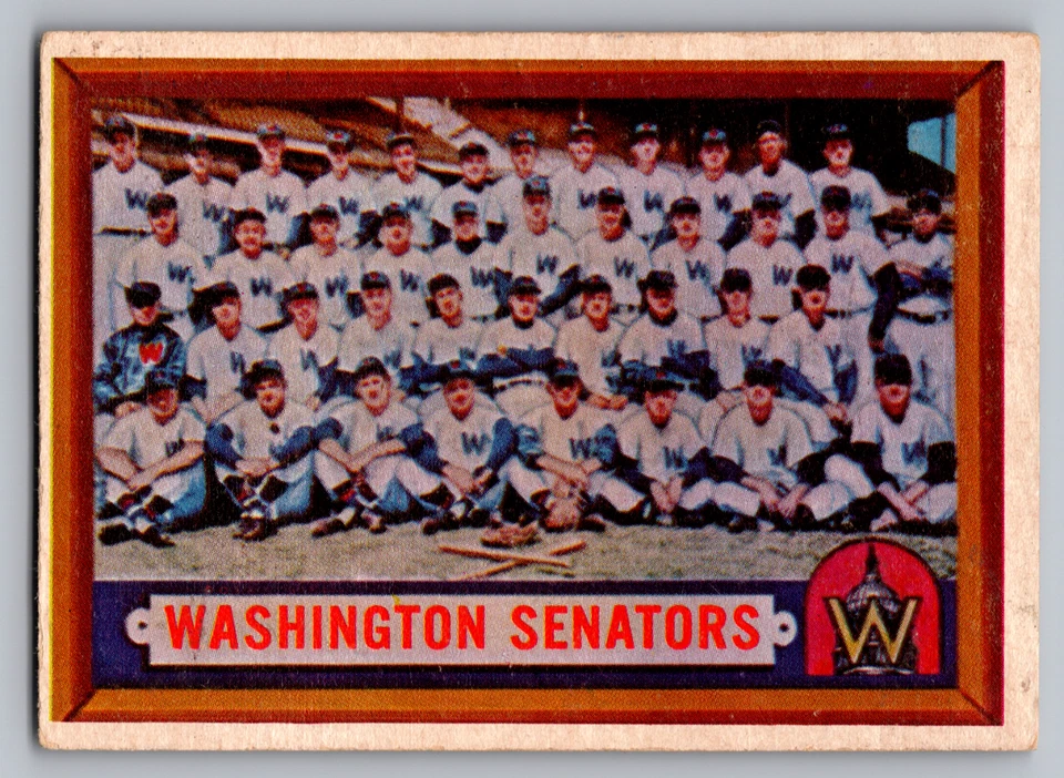 1957 TOPPS #270 WASHINGTON SENATORS TEAM CARD W/HARMON KILLEBREW & WHITEY HERZOG - Image 1 of 3