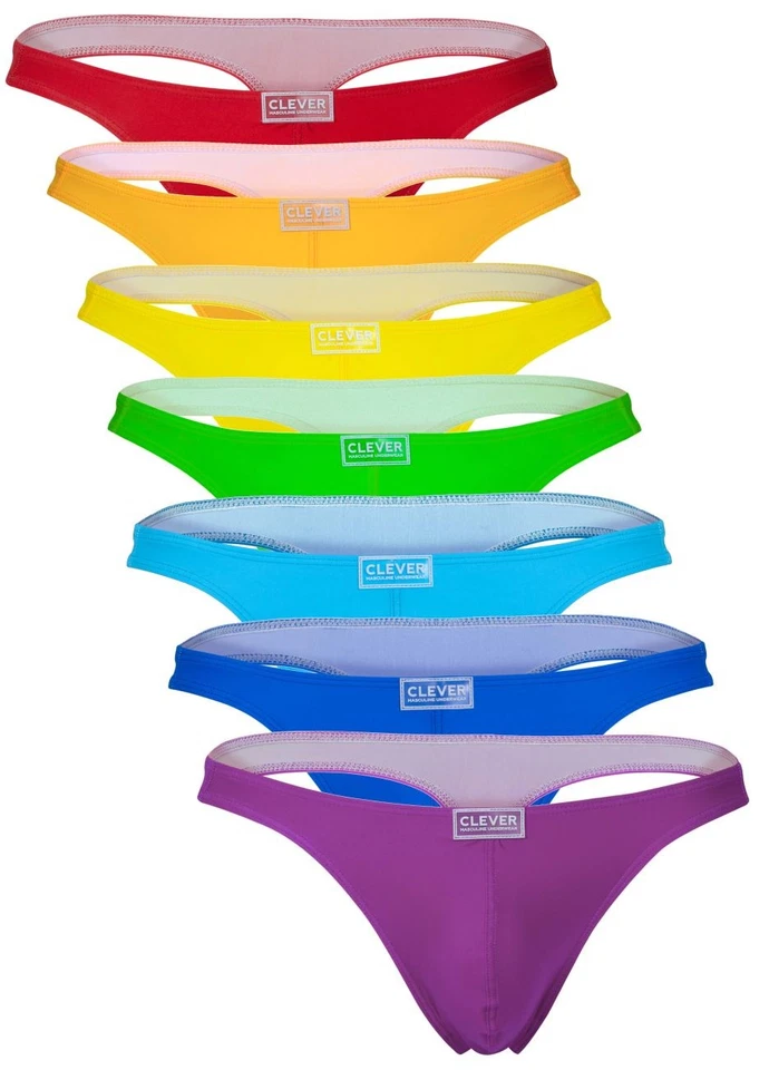 Mens Underwear: Clever 10009 7PK Pride Thongs - Image 1 of 4