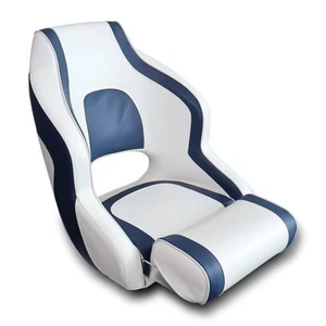 Captain Bucket Boat Seats,Premium Sport Filp Up Boat Chair with Bolster (Blue... - Picture 1 of 9