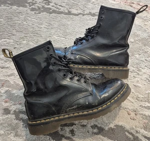 Genuine UK 6 Dr. Martens 1460 Black Patent Leather Ankle Boots Women’s UK 6 EU39 - Picture 1 of 8