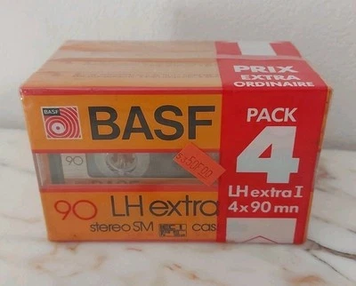 Lot de 4 K7  ( cassette ) audio vierges neuves sous blister  Basf 90 LH Extra I - Photo 1/4