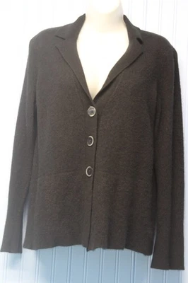 Jones NY black collared long sleeve button front cardigan sweater XL (w/repair) - Image 1 of 4