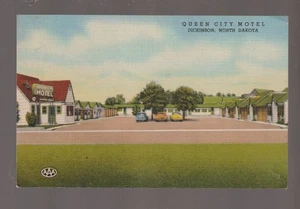 Dickinson NORTH DAKOTA c1940 QUEEN CITY MOTEL Hotel ADVERTISING Curteich ND B2 - Picture 1 of 2