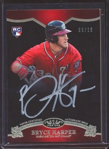 2012 TOPPS TIER ONE BRYCE HARPER ON CARD SILVER INK AUTO AUTOGRAPH ROOKIE /10! - Picture 1 of 2