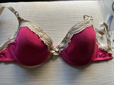 Sujetador Elle Macpherson Intimates soporte con aros para mujer 32DD rosa intenso con encaje Foto 1 de 3