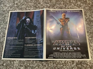 Vintage POSTER PUBBLICITARIO FILM MOTU MASTERS OF THE UNIVERSE 1987 PIEGHEVOLE - Foto 1 di 12