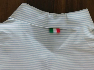 Camisa Polo Chervo Italia Para Hombres XL Azul Blanco Rayas Golf Rendimiento Bandera Italiana - Imagen 1 de 9