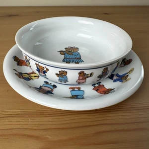 Arzberg Schoner Wohnen Germany Bowl and Plate Set Teddy Bear Childrens Ceramic - Picture 1 of 13