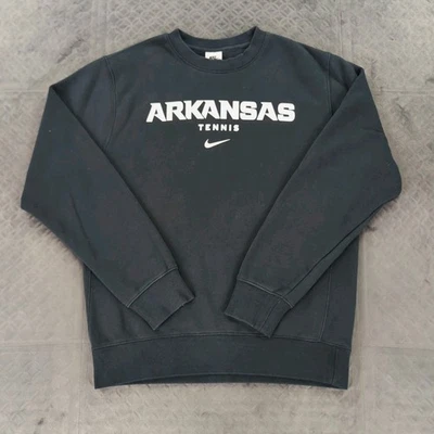 Arkansas Razorbacks Tennis Sweatshirt Nike Crewneck Black Long Sleeve Men Small - Image 1 of 4