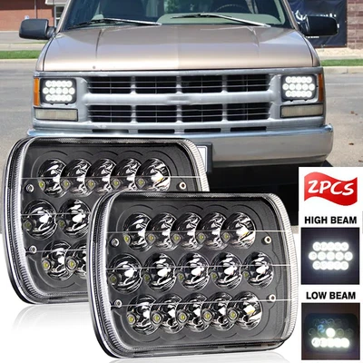 2pcs 7x6" LED Headlights for Chevy C1500 C2500 C3500 K1500 K2500 K3500 1988-1999 - Изображение 1 из 4