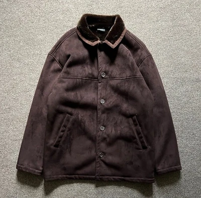 Vintage Weatherproof Faux Suede Fur Lined Collared Button Up Coat Jacket Men’s M - Image 1 of 4