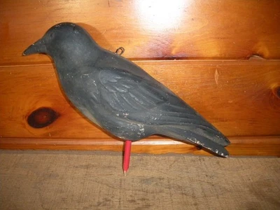 Vintage Fiber Crow Decoy with Ground Stake - Image 1 of 4