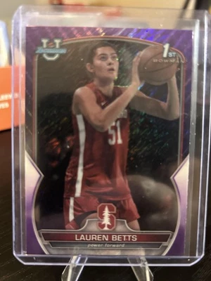 2022-23 Bowman University Chrome #49 Lauren Betts Purple #/399 - Image 1 of 2