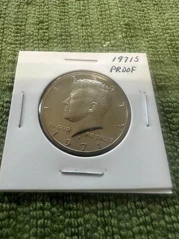 1971 S Kennedy Half Dollar Gem CN-Clad PROOF US Mint Coin Cover