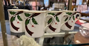 BROOKS BROTHERS 4 PIECE HOLIDAY CUP/MUG SET (NEW IN BOX) MADE IN THE USA! - Picture 1 of 13