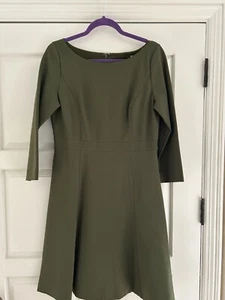 NEW Women's J Crew Fit & Flare Sheath Dress Stretch Ponte Dark Seaweed Size 10 - Picture 1 of 5