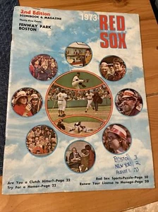 1973 Boston Red Sox v New York Yankees Scoreboard Program Fenway Park Scored - Picture 1 of 3