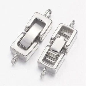 1pz chiusura pieghevole in ottone 24x7mm per bracciale colore argento scuro - Foto 1 di 1