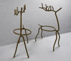 Vintage Christmas Decoration Metal Wire Reindeer Deer Candle Votive Holder - Picture 1 of 3