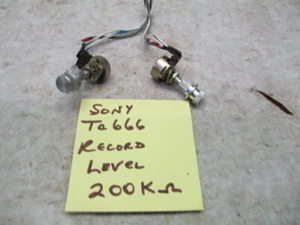 SONY TC666D Record Level Pots with knobs - 200K ohm - Picture 1 of 3