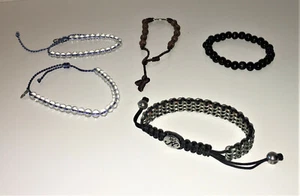 Cinco pulseras surtidas cuentas transparentes cuentas marrones cristianas + otras - Imagen 1 de 9