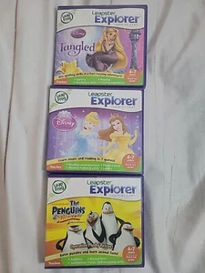 Leap Frog Leapster Explorer Games Disney Princess & Tangled Penguins  Madagascar - Picture 1 of 10