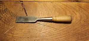 Vintage Unknown Brand Woodworking Socket Chisel, 1-1/4" Wide, 10-1/2" Long - Picture 1 of 15