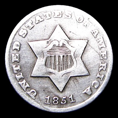 1851-O Silver Three Cent Piece 3cp ---- Nice Details Coin ---- #924Z - Image 1 of 4