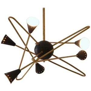 Candelabro Sputnik hecho a mano de 6 luces brazo curvo sala de estar, decoración de cocina - Imagen 1 de 5