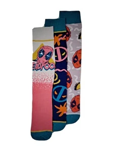 Marvel Deadpool 3 Paar Crew-Socken Herren Schuhgröße 8-12 neu mit Etikett lila - Bild 1 von 4