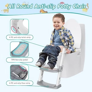 Potty Training Seat for Kids, Baby Toddler Toilet Potty Chair, Step Stool Ladder - Picture 1 of 7