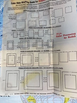 Kodak Color Slide Masking for Color Enlargements From Standard 135 Slides 12/75 - Image 1 of 2