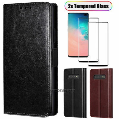 For Samsung Galaxy S10/S20 Plus/S10e Leather Flip Wallet Case Stand Pouch Cover - Image 1 of 4
