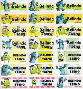96+36 FREE Monsters University Personalised Name Label Sticker Dishwasher Safe - Picture 1 of 7