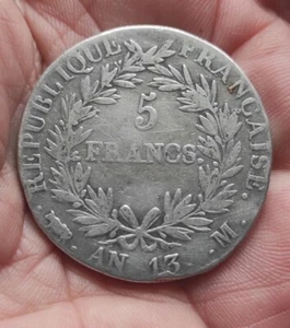 France Piece de 5 FRANCS Napoleon Empereur AN 13 M ( Toulouse ) - Picture 1 of 4
