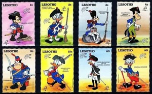 👉 DISNEY // LESOTHO 1989 FRENCH REVOLUTION / MICKEY & FRIENDS MNH UNIFORMS - Picture 1 of 2
