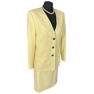 Lucia Skirt Suit Primrose Yellow 2 Piece Skirt Jacket Wedding Racing Suit Uk 12 - Picture 1 of 15