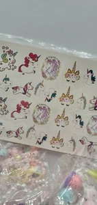 Unicorn birthday party supplies party favor packets stickers girls necklace kids - Picture 1 of 12