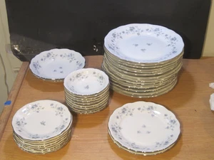 13 Johann Haviland Fine China Blue Garland Pattern Dishes Bavaria Germany - Picture 1 of 7