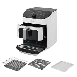 NEW Midea 11-quart Dual Basket Air Fryer Oven Wi-Fi & App Connected MAD1119DBPW - Picture 1 of 8