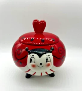 Barattolo contenitore zucchero coccinella Johanna Parker casetta carnevale San Valentino LEGGI - Foto 1 di 7