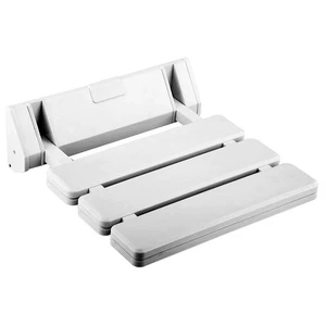 Folding Shower Seat Bathroom Drop-Leaf Wall Stool (White) - Picture 1 of 7