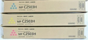 3 Genuine Ricoh Savin Lanier 841919 841920 841921 CMY Print Cartridges MP C2503H - Picture 1 of 1