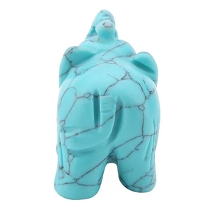 Estatuilla de elefante tallada en piedra natural adorno decoración de mesa para oficina - Imagen 1 de 11