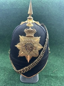 Royal Military Academy Sandhurst Officer Cadets 1878 Pattern Blue Cloth Helmet - Picture 1 of 16
