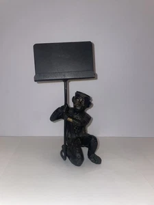 Cast Iron Bell Hop Monkey Bronze-Like Finish Business Card Holder - Picture 1 of 2