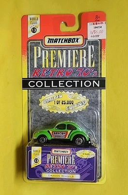 Matchbox Premiere 1997 retro años 70 VW Dragon Wheels Volkswagon Bug Nuevo de Lote Antiguo 🔥A4 Foto 1 de 4
