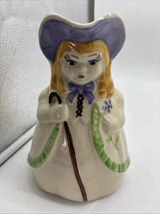 1940's Shawnee Pottery Little Bo Peep 8.25” Figural Pitcher #47 EUC - Picture 1 of 9